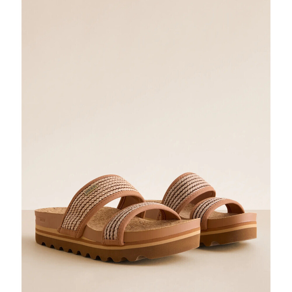 Reef Cushion Vista Hi CJ5937 Sandals Women's Chocolate Raffia Wedge Heel DWA2641